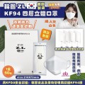 韓國製造 ZL KF94 白色四層過濾立體防護口罩 (1盒50個，獨立包裝) 