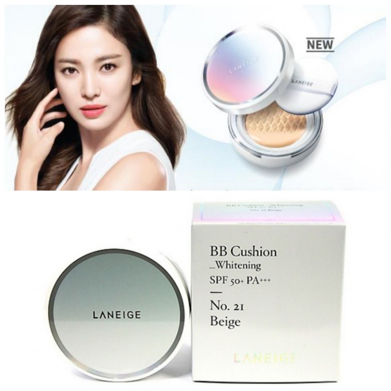 Laneige BB Cushion Whitening SPF50+PA+++ 兰芝水感亮白BB气墊霜 15g x 2