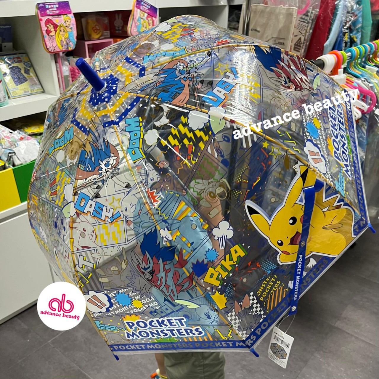 日本直送 Pikachu/Pokemon 比卡超 透明直傘 55cm