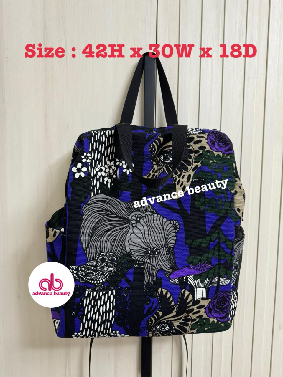 HAND MADE 自家製 獨家 花花背囊/手挽 (Size 42H x 30W x 18D)