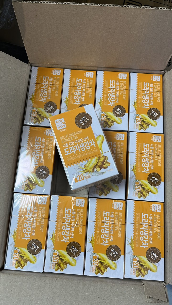 韓國製造 NOK CHA WON Bellflower Root & Ginger Tea 桔梗生薑玄米茶 20pcs (1套2盒40包)
