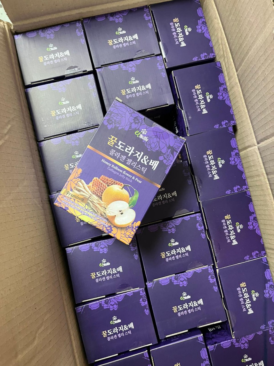 韓國製造 Honey Balloon Flower & Pear Collagen Jelly Stick 蜂蜜桔梗梨膠原蛋白啫喱 22g x 30pcs