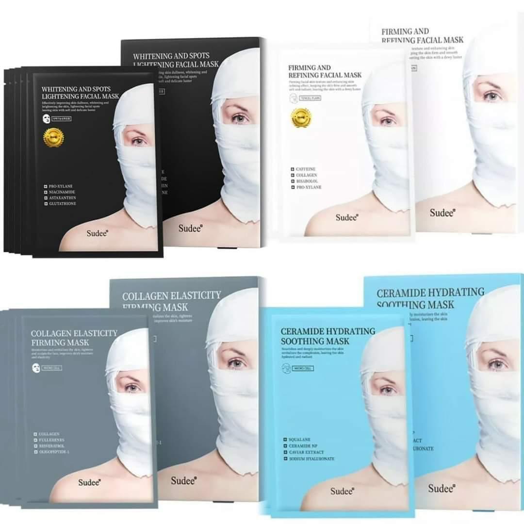 SUDEE Whitening and Spots Lightening Facial Mask 美白提亮 繃帶面膜 5pcs (Made in Korea) (黑繃帶)